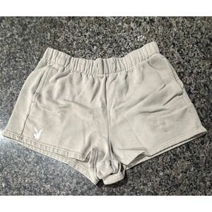 Playboy by PacSun Women Brown Fleece Lounge Sweat Shorts Size Medium Embroidered